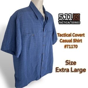 5.11 Tactical Men's Covert Blue, Short Sleeve, Shirt Style 71170 Sz Extra Large